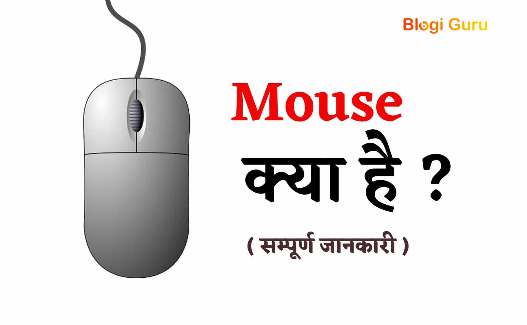 Mouse Kya Hai? और माउस कितने प्रकार के होते हैं » Blogi Guru